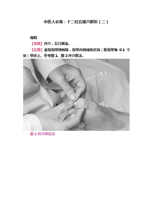 中医人必备：十二经五输穴解析（二）