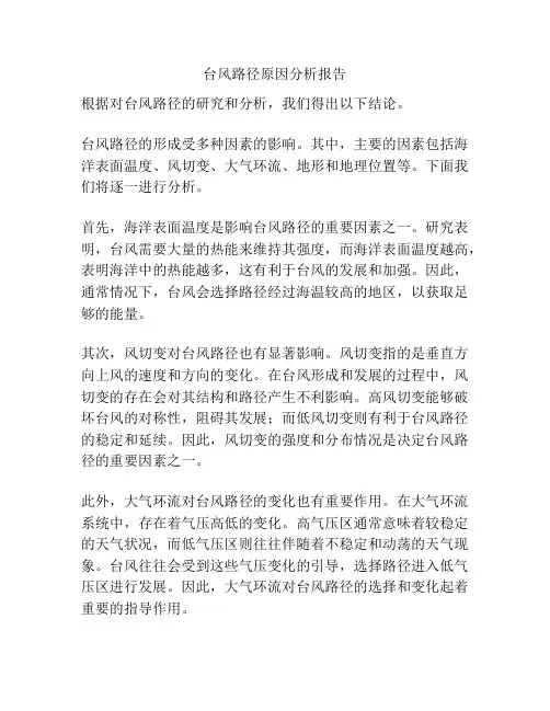 台风路径原因分析报告