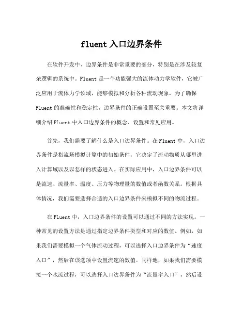 fluent入口边界条件