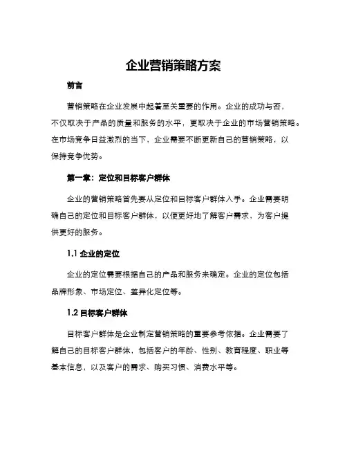 企业营销策略方案