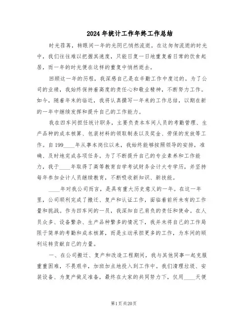 2024年统计工作年终工作总结（7篇）