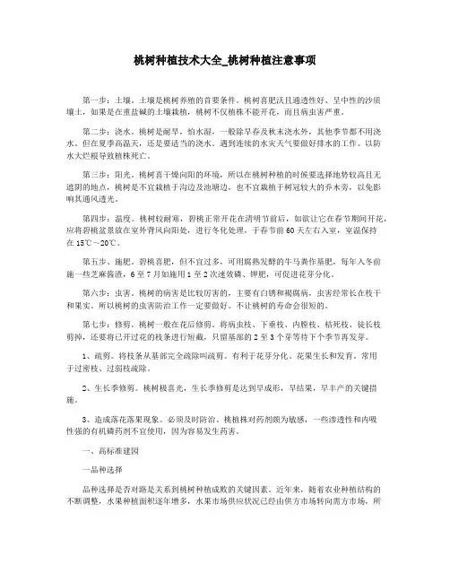 桃树种植技术大全_桃树种植注意事项