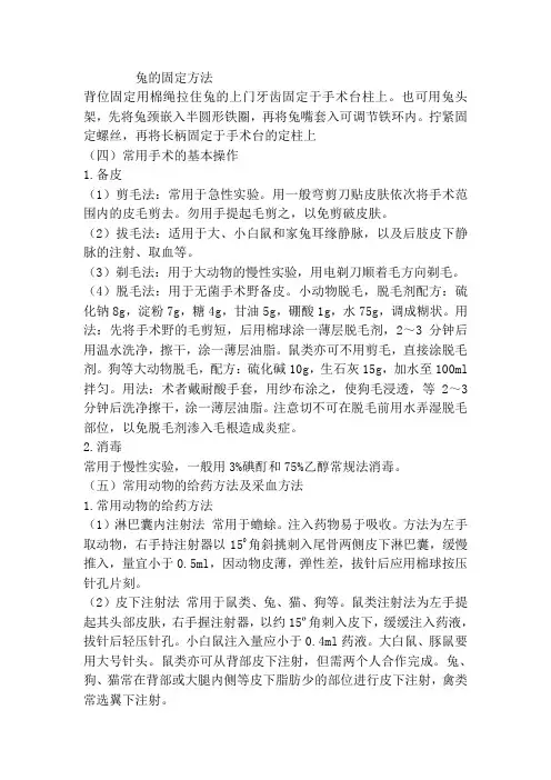 家兔气管插管实验