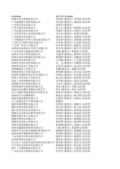 广东台企名录