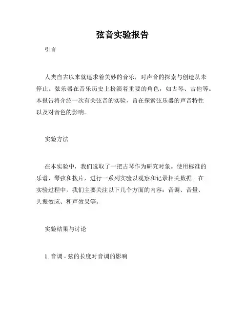 弦音实验报告