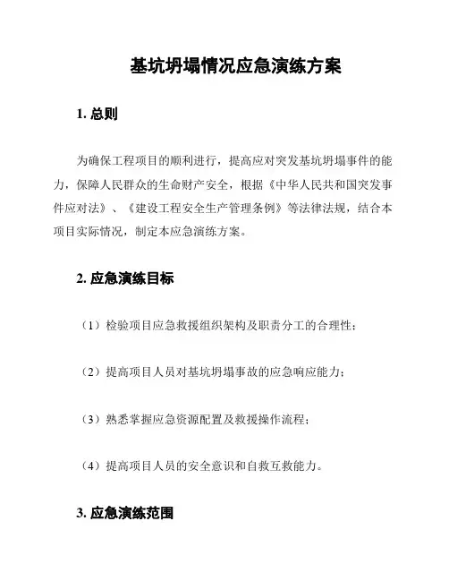 基坑坍塌情况应急演练方案