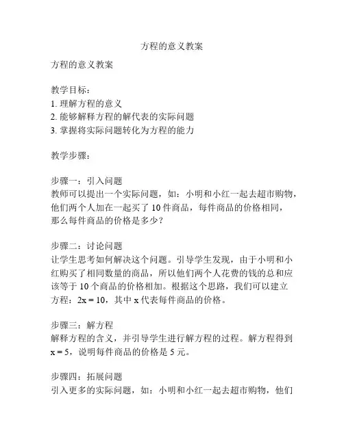 方程的意义教案