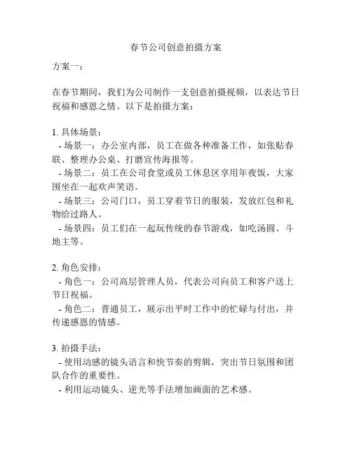 春节公司创意拍摄方案