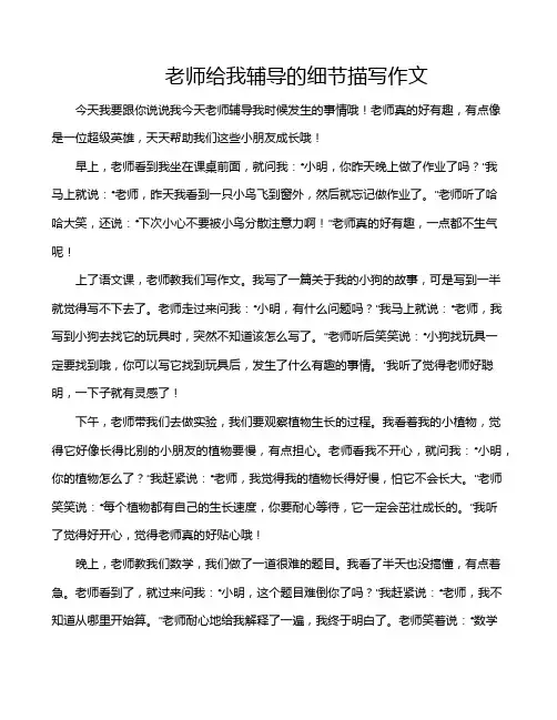 老师给我辅导的细节描写作文