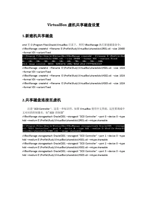 VirtualBox虚机共享磁盘设置