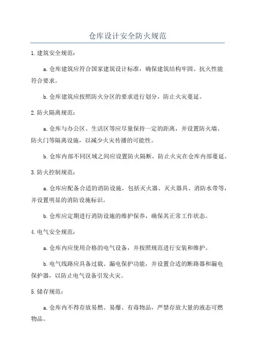 仓库设计安全防火规范