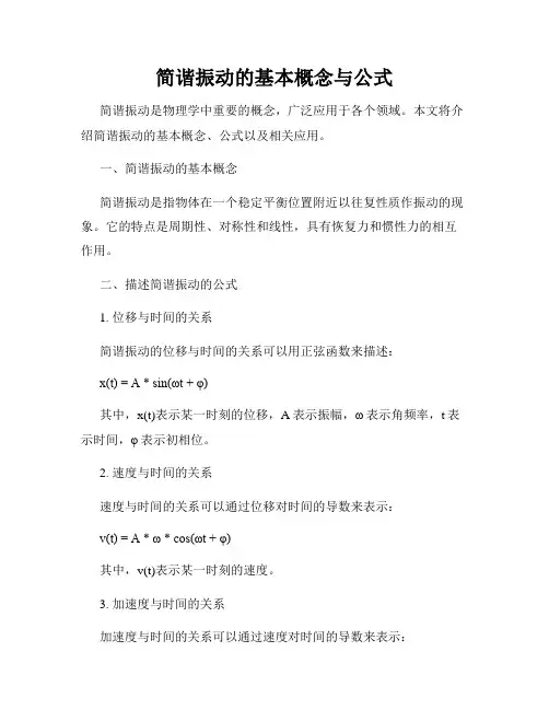 简谐振动的基本概念与公式