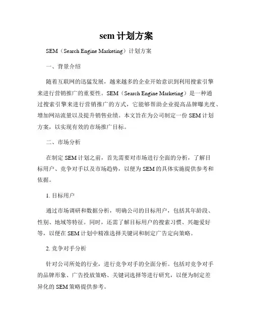 sem计划方案