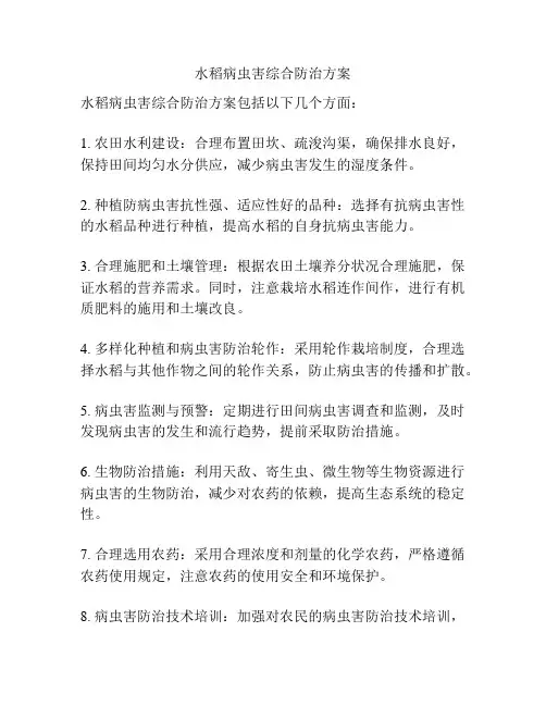 水稻病虫害综合防治方案