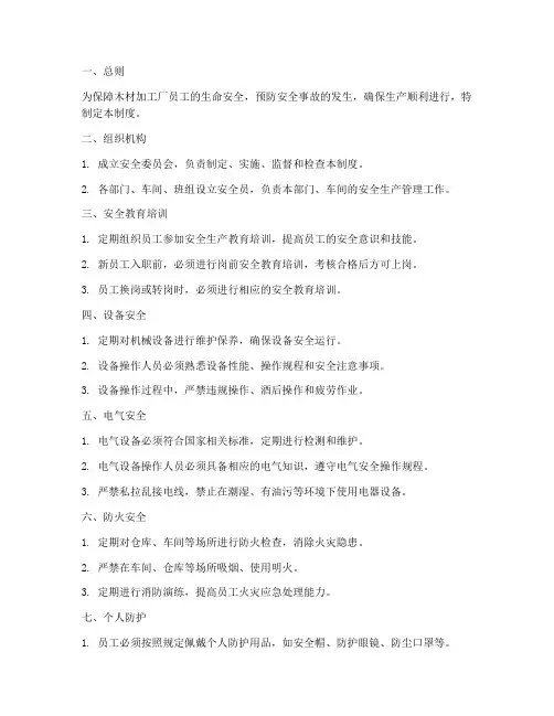 木材加工安全管理制度