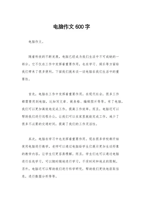 电脑作文600字