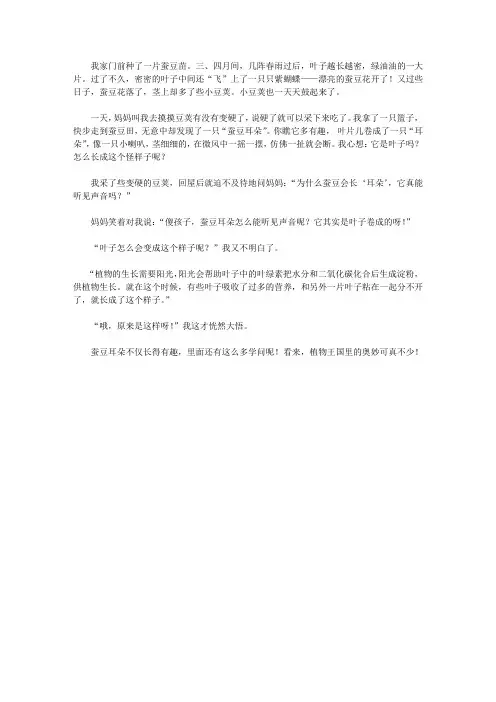发现植物王国里的奥妙