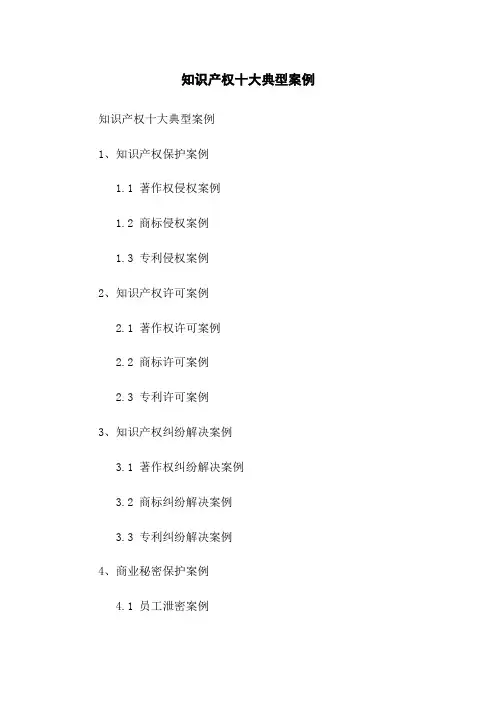 知识产权十大典型案例