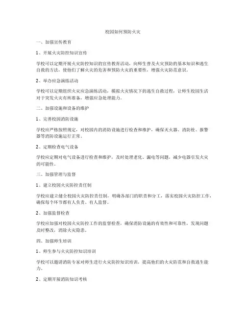 校园如何预防火灾