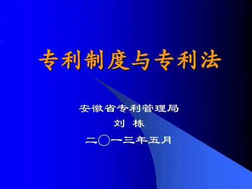 专利制度与专利法综述