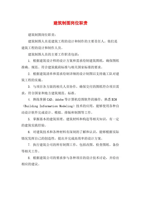 建筑制图岗位职责
