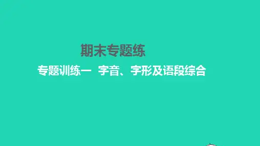 八年级语文下册 专题训练一 字音、字形及语段综合习题课件 新人教版