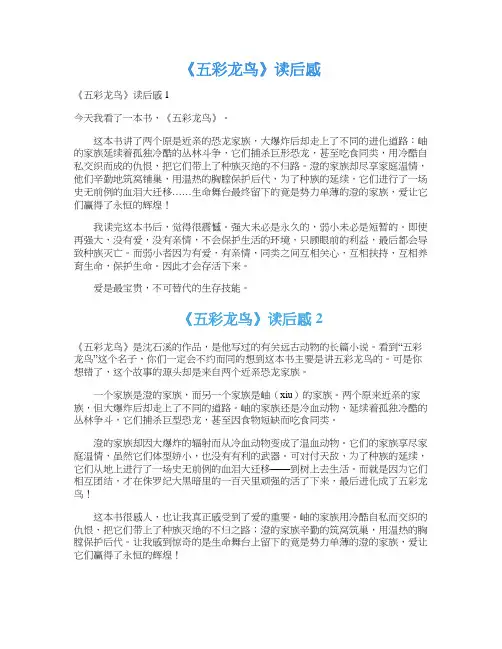 《五彩龙鸟》读后感