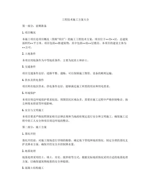 工程技术施工方案大全