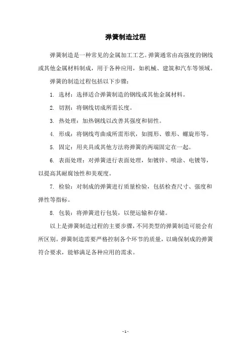 弹簧制造过程