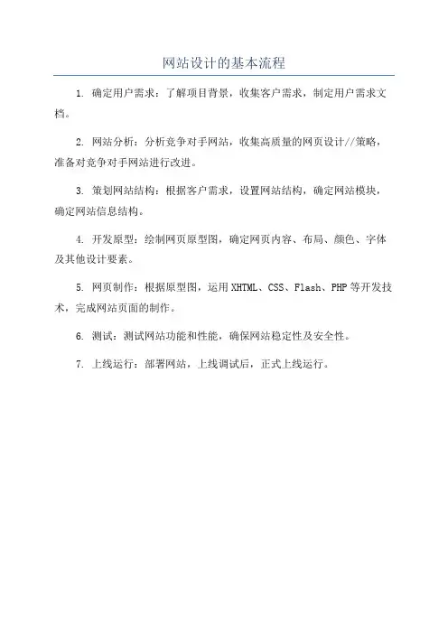 网站设计的基本流程