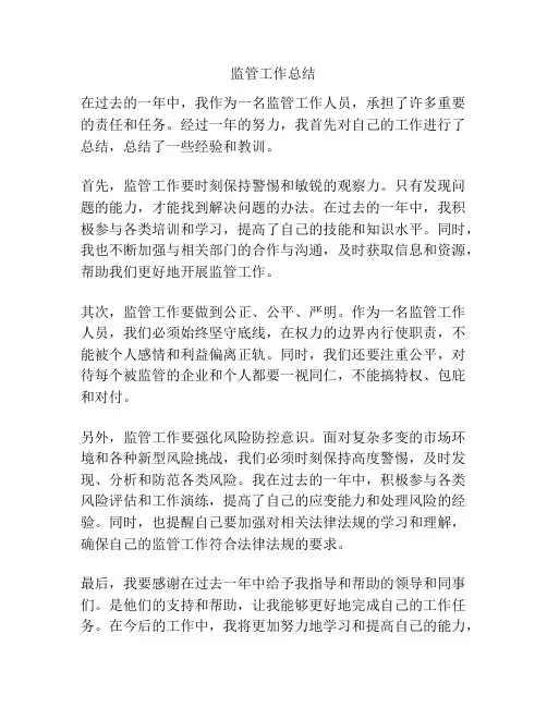 监管工作总结