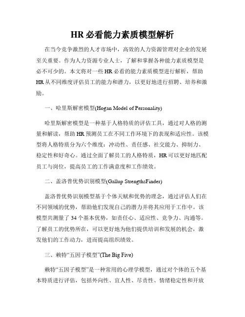 HR必看能力素质模型解析