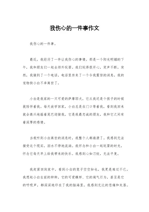 我伤心的一件事作文