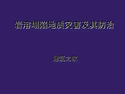 岩溶塌陷地质灾害和其防治