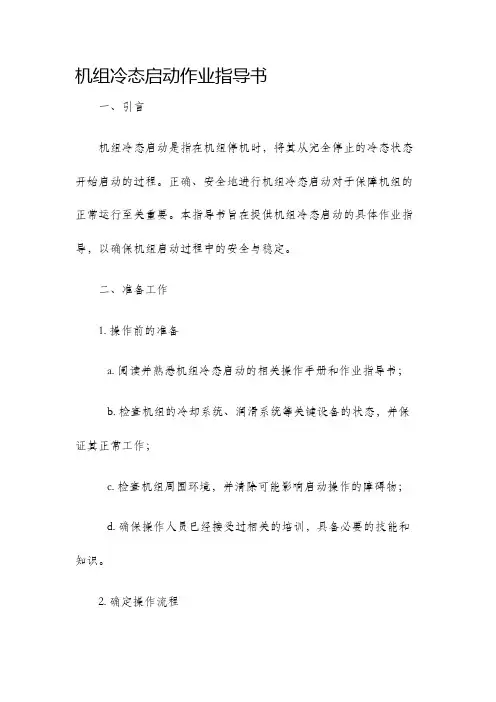 机组冷态启动作业指导书