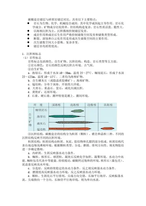 碳酸盐岩特征识别