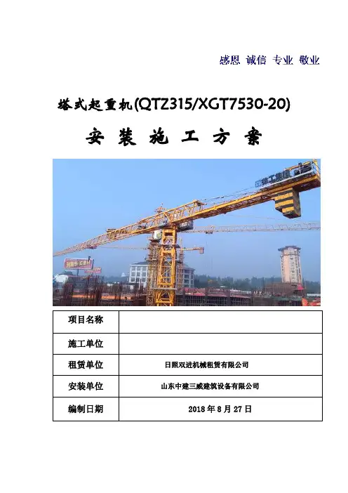 塔吊QTZ315(XGT7530-20)方案