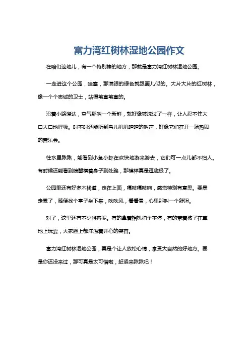 富力湾红树林湿地公园作文