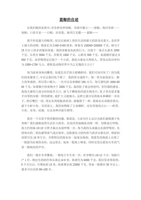 蓝鲸的自述