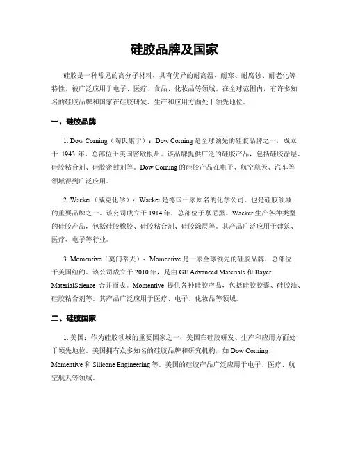 硅胶品牌及国家
