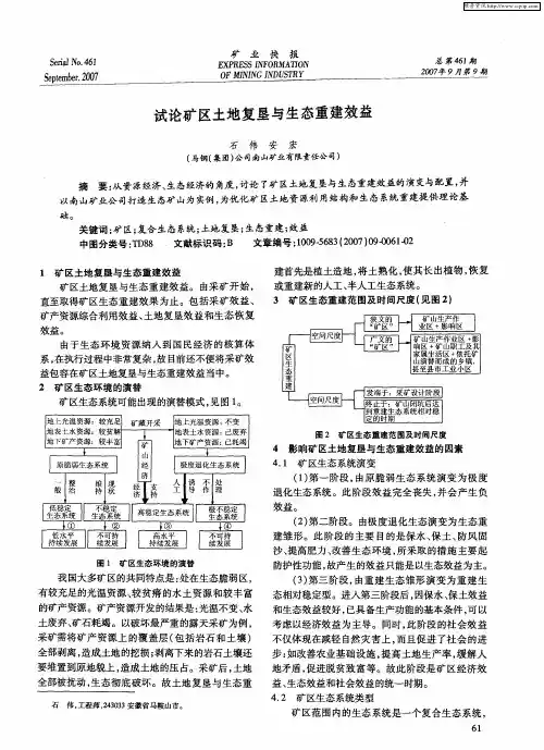试论矿区土地复垦与生态重建效益