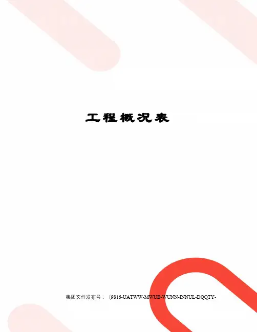 工程概况表