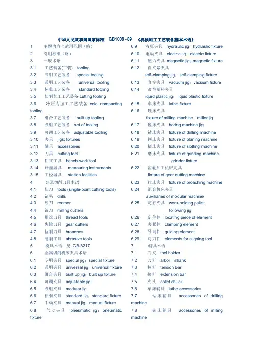 机加工术语