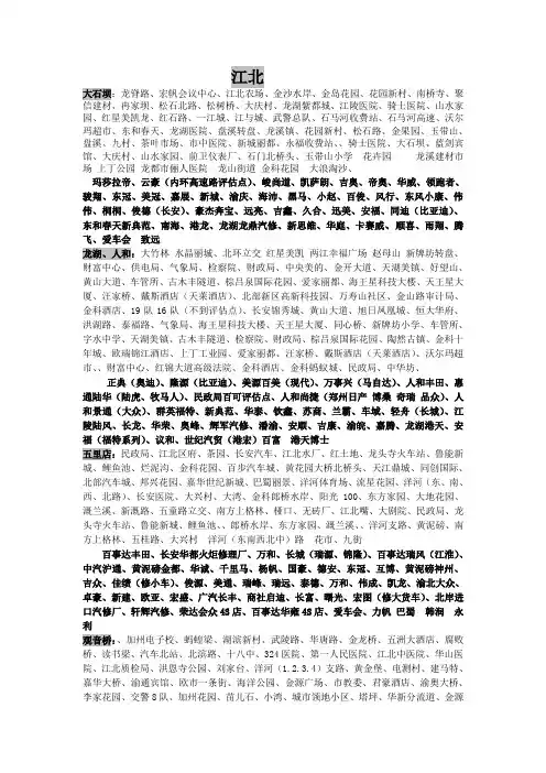重庆市主城区域地名