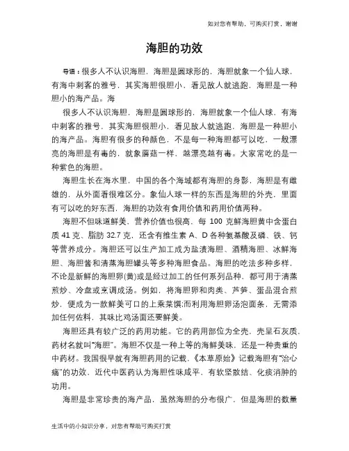 海胆的功效