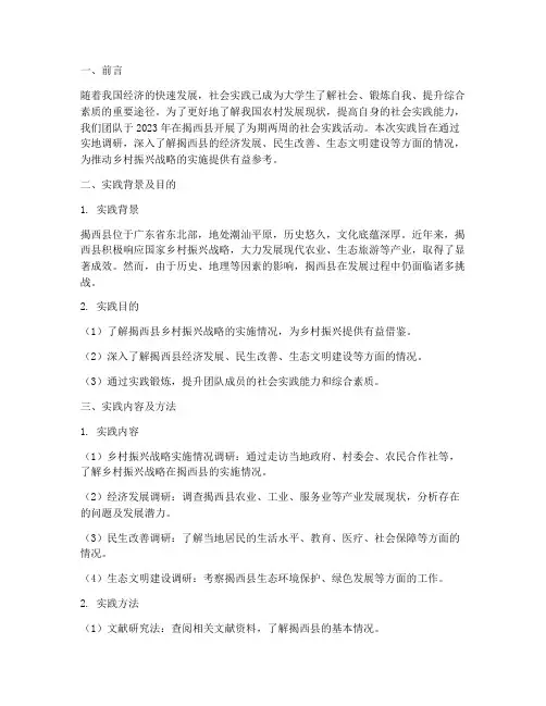 揭西社会实践报告