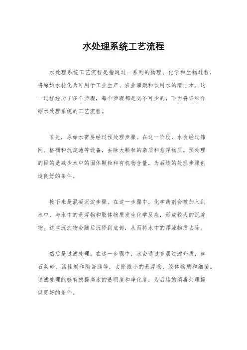 水处理系统工艺流程