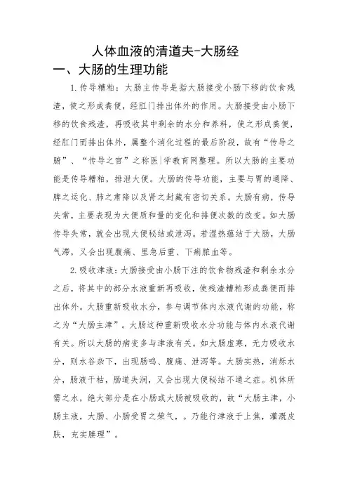 人体血液的清道夫 大肠经