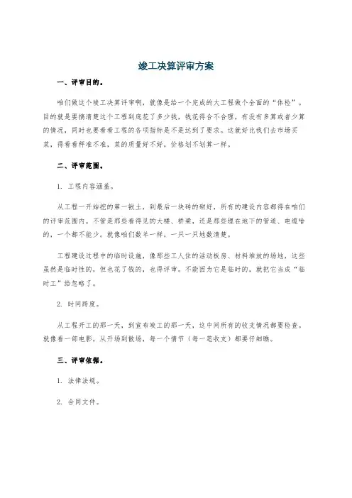 竣工决算评审方案