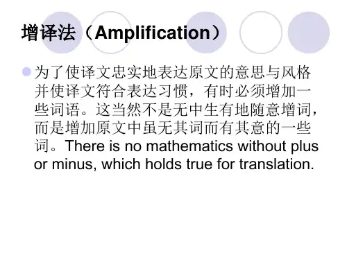 Lecture 8 增译法